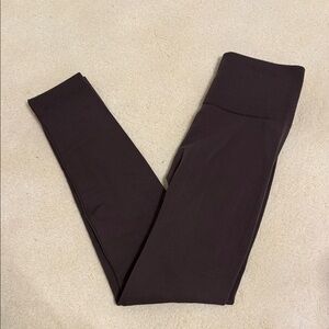 Brown High-Waisted Fleece Leggings